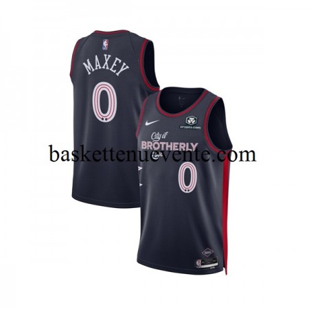 Maillot Basket Philadelphia 76ers Tyrese Maxey 0 Nike 2023-2024 City Edition Noir Swingman - Homme